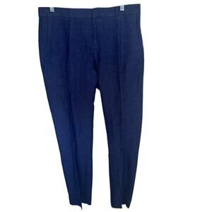 Banana Republic Avery Pants Womens Sz 8L Blue Linen Blend Trousers 8 Long Tall
